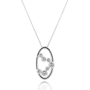 9CT White Gold Diamond Bubble Necklace