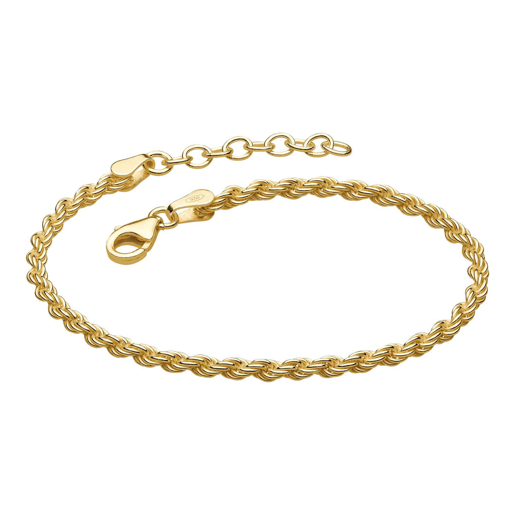 Silver Gold Plated Rope Bracelet