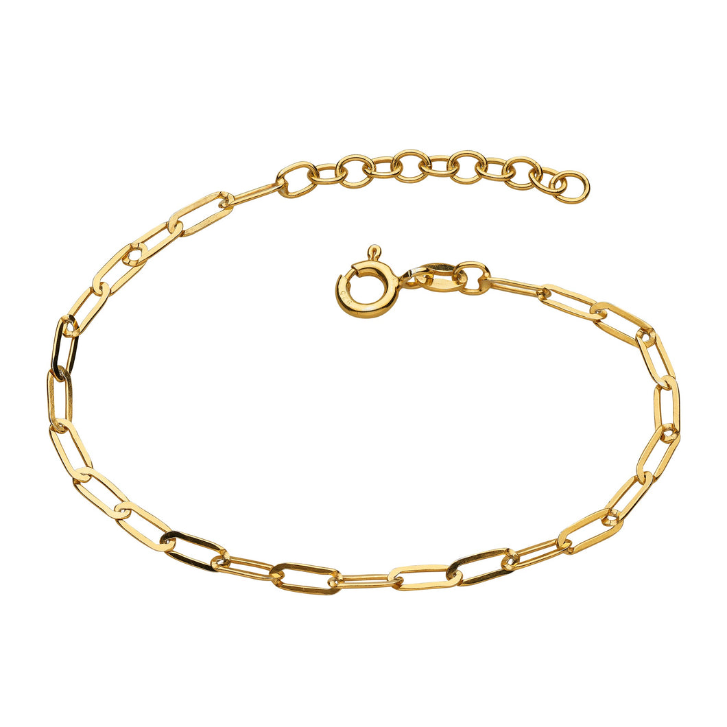 Silver Gold Plated Paperlink Bracelet