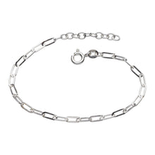 Load image into Gallery viewer, Silver Paperclip link chain bracelet
