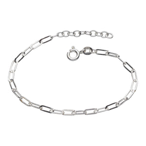 Silver Paperclip link chain bracelet