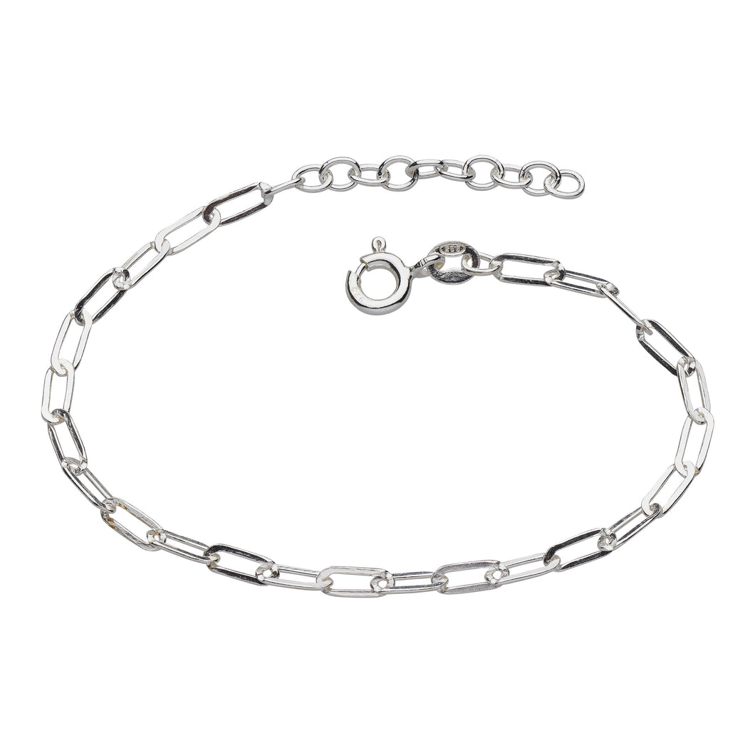 Silver Paperclip link chain bracelet