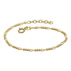Silver Gold Plated Figaro Bracelet