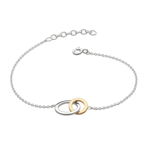 Silver and Gold Plate Linked Circles Chain Bracelet