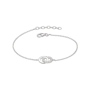 Silver Cubic Zirconia Linked Circles Bracelet