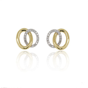 9ct Gold Diamond Oval Link Earrings