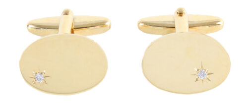 Oval cz star set cufflinks