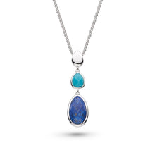 Load image into Gallery viewer, Kit Heath Pebble Azure Gemstone Trio Droplet Necklace
