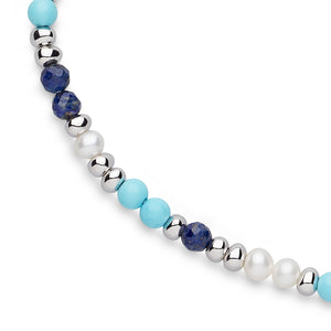 Kit Heath Tumble Azure Mixed Gemstone Beaded Necklace