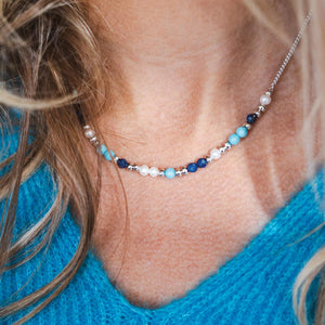 Kit Heath Tumble Azure Mixed Gemstone Beaded Necklace