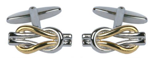 two tone love knot cufflinks