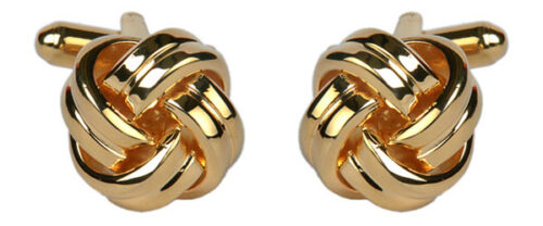 Large rounded gold knot cufflinks