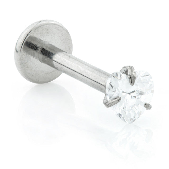 Titanium Heart Crystal Labret