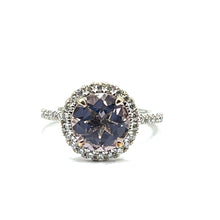 Load image into Gallery viewer, Secondhand 18k Morganite and Diamond Halo Ring
