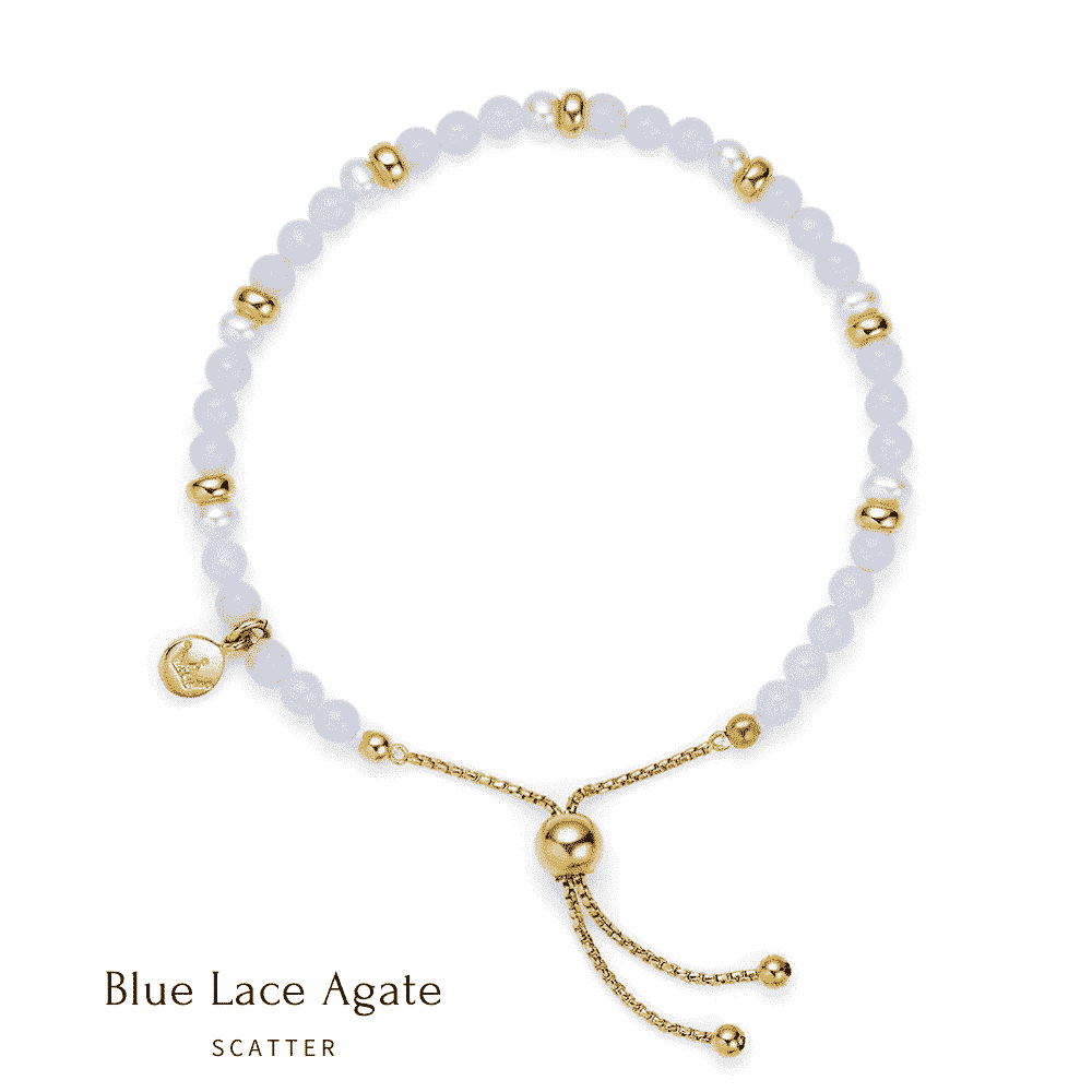 Jersey Pearl Sky Scatter Bracelet - Blue Lace Agate