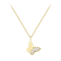 9ct Gold Cubic Zirconia Butterfly Necklace