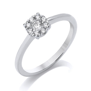 Platinum and Diamond Cluster Ring