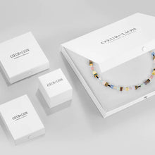Load image into Gallery viewer, Coeur De LIon Geo Cube Black Multi colour Drop Earrings

