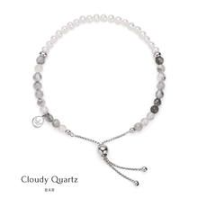 Load image into Gallery viewer, Jersey Pearl Sky Bar Bracelet - Coudy Quartz
