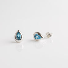 Load image into Gallery viewer, Kit Heath Coast Pebble Swiss Blue Topaz Stud Earrings.
