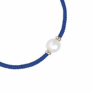 Jersey Pearl Tassel Bracelet - Blue