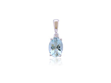 Load image into Gallery viewer, 9ct White Gold Aquamarine and Diamond Necklace
