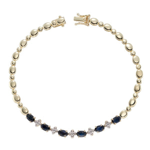 9ct Gold Sapphire and Diamond Bracelet