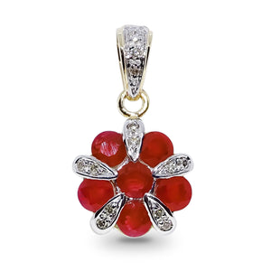 9ct Gold Ruby and Diamond Necklace