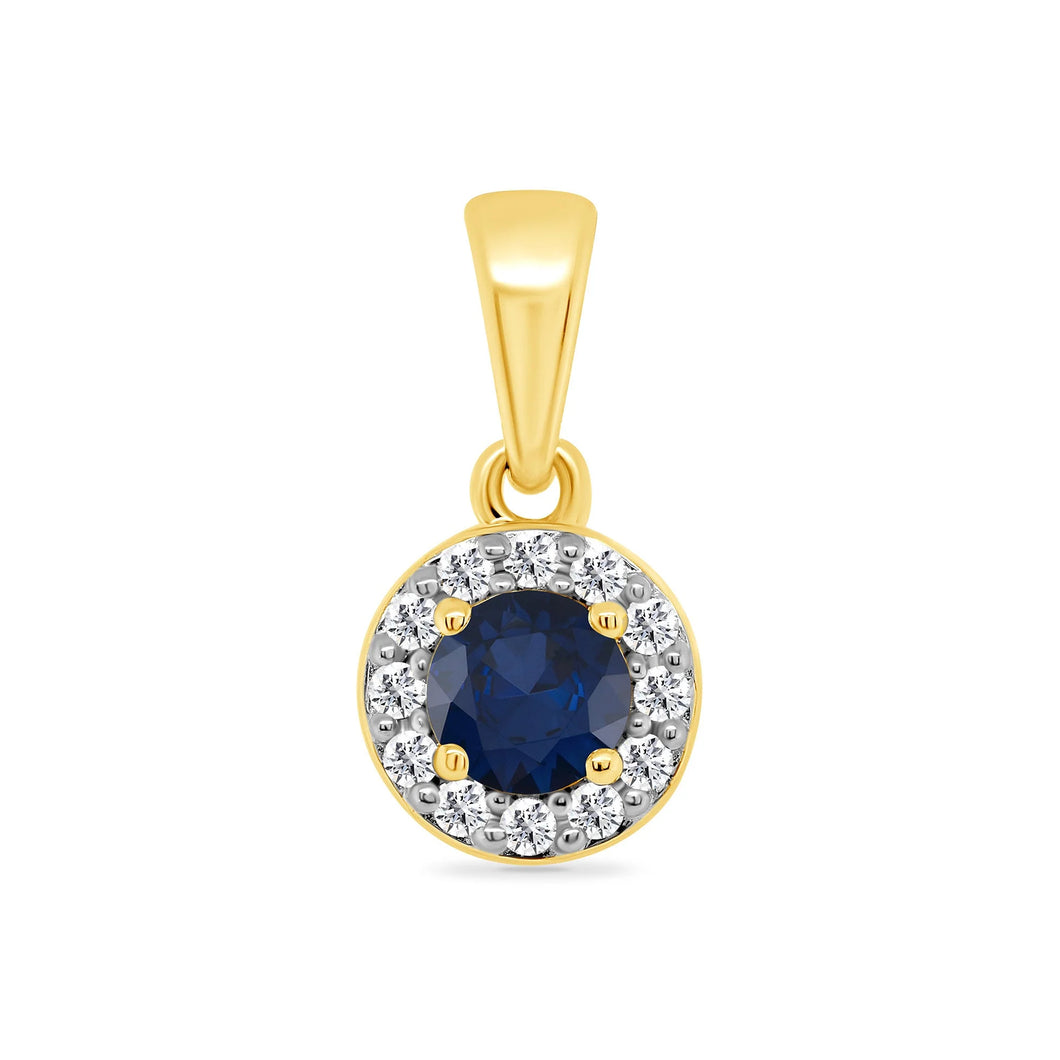 9ct Gold Sapphire and Diamond Necklace