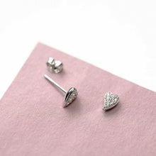 Load image into Gallery viewer, Kit Heath Desire Precious White Topaz Mini Heart Stud Earrings

