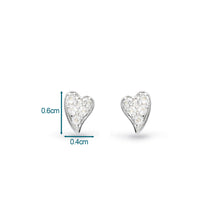 Load image into Gallery viewer, Kit Heath Desire Precious White Topaz Mini Heart Stud Earrings
