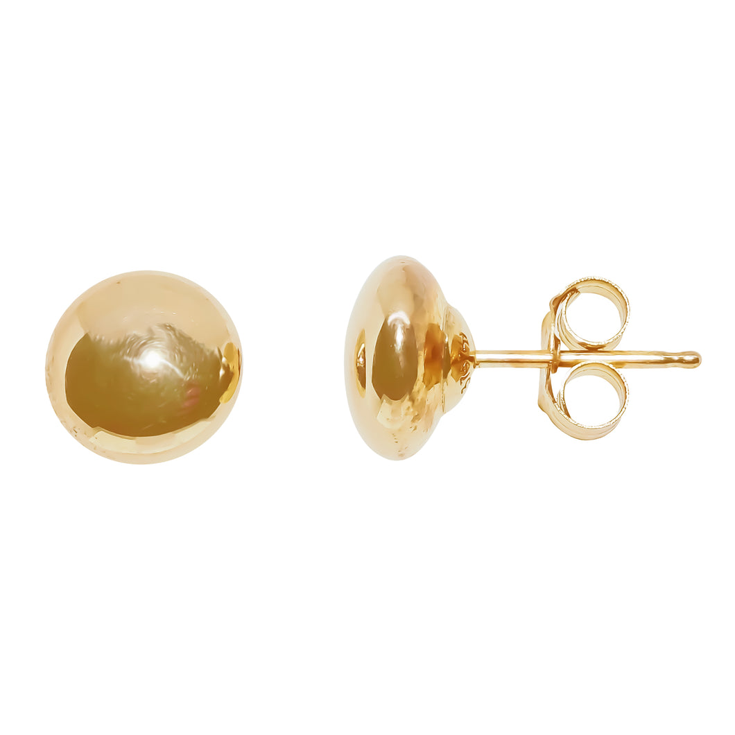 9ct Gold 6mm Bouton Stud Earrings