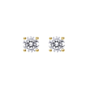 Diamonfire Cubic Zirconia Gold Plated Studs 4mm
