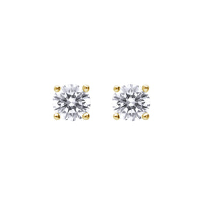 Diamonfire Cubic Zirconia Gold Plated Studs 4mm