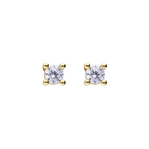 Diamonfire Cubic Zirconia Gold Plated Studs 3mm