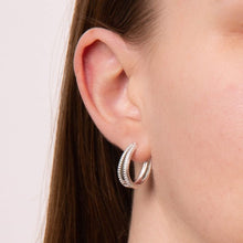 Load image into Gallery viewer, Silver Huggie Hoop Earrings
