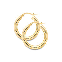 9ct Yellow Gold Plain Hoop