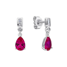 Load image into Gallery viewer, Diamonfire Ruby Cubic Zirconia Teardrop Earrings
