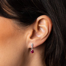 Load image into Gallery viewer, Diamonfire Ruby Cubic Zirconia Teardrop Earrings
