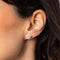 Load image into Gallery viewer, Diamonfire Cubic Zirconia Double Claw Solitaire Stud Earrings - Gold Plate
