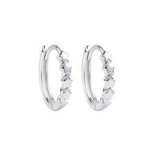 Load image into Gallery viewer, SilverStar Huggie Hoops

