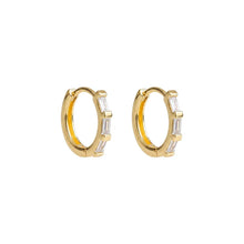 Load image into Gallery viewer, Gold Plated CZ Hoop Earrings
