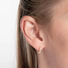 Load image into Gallery viewer, Gold Plated CZ Hoop Earrings
