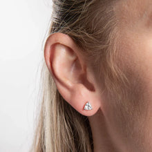 Load image into Gallery viewer, Silver Cz 3 Claw Stud Earrings
