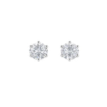 Load image into Gallery viewer, Silver 6 Claw CZ Stud Earring
