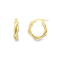 9ct Gold Twisted Hoops