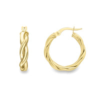 9ct Gold Medium Twist Hoops