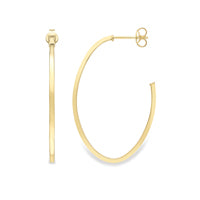 9ct Gold Large Oval Hoops