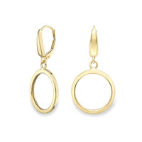 9ct Gold Circle Drop Earrings