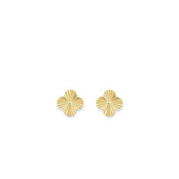 9ct Gold Clover Stud Earrings